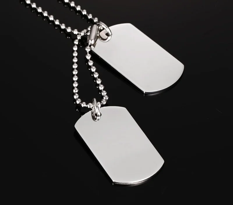 VNOX Stainless Steel Double Dog Tag Necklace Pendant ID Men Jewelry 24\