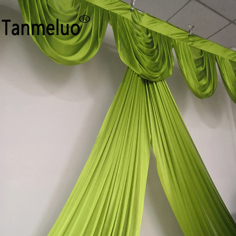 Tanmeluo 3M Width Custom Color Ice Silk Drape Swag Decoration Event Party Wedding Backdrop Curtain Swag Stage Background Drapery