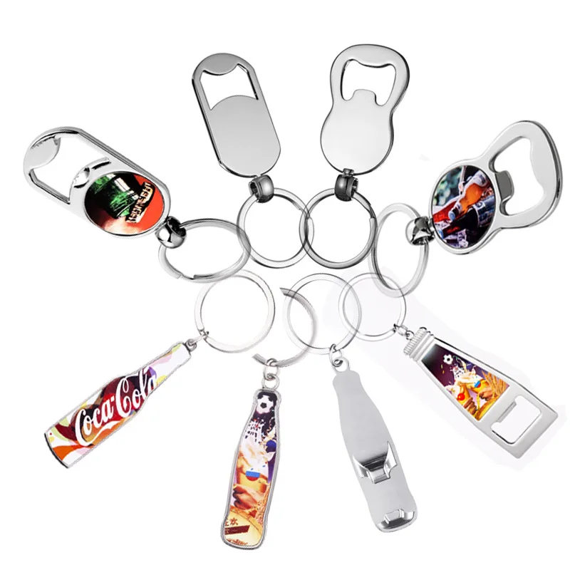 

5PCS Bulk Blank Sublimation Keychain Bottle Opener with Metal Plates Blanks for Heat Press Diy Accessories