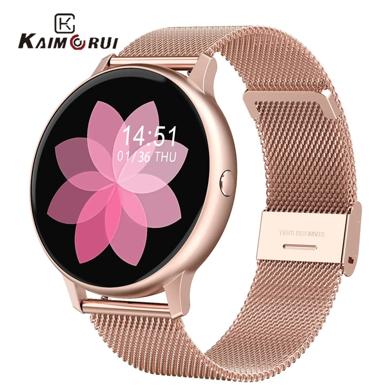 

2020 Smart Watch Women Round Full Touch Smartwatch ECG Heart Rate Blood Pressure Measurement sport watch Men Connect IOS Android