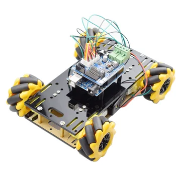 Nuovo stile Mini RC Mecanum Wheel Omni Robot Car Chassis Kit con motore TT per Arduino Raspberry Pi Mixly Scratch programma STEM Toy