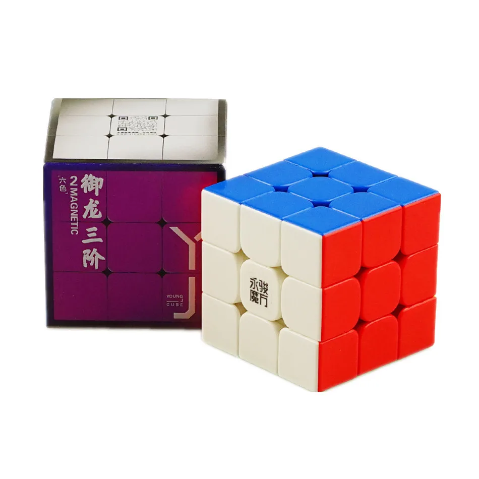 YJ Yulong V2 M 3x3 Black and Stickerless Speed Cube Yongjun Yulong 2M Magnetic Magic Cube Puzzle Cubo Magico For Children Kids