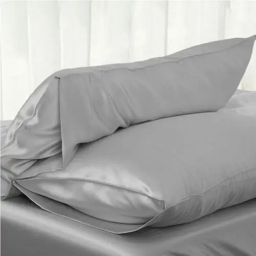 

Queen Standard Satin Silk Soft Plain Pillowcase Cover Chair Seat Square Luxury Pillow Cover Home Textile Decor