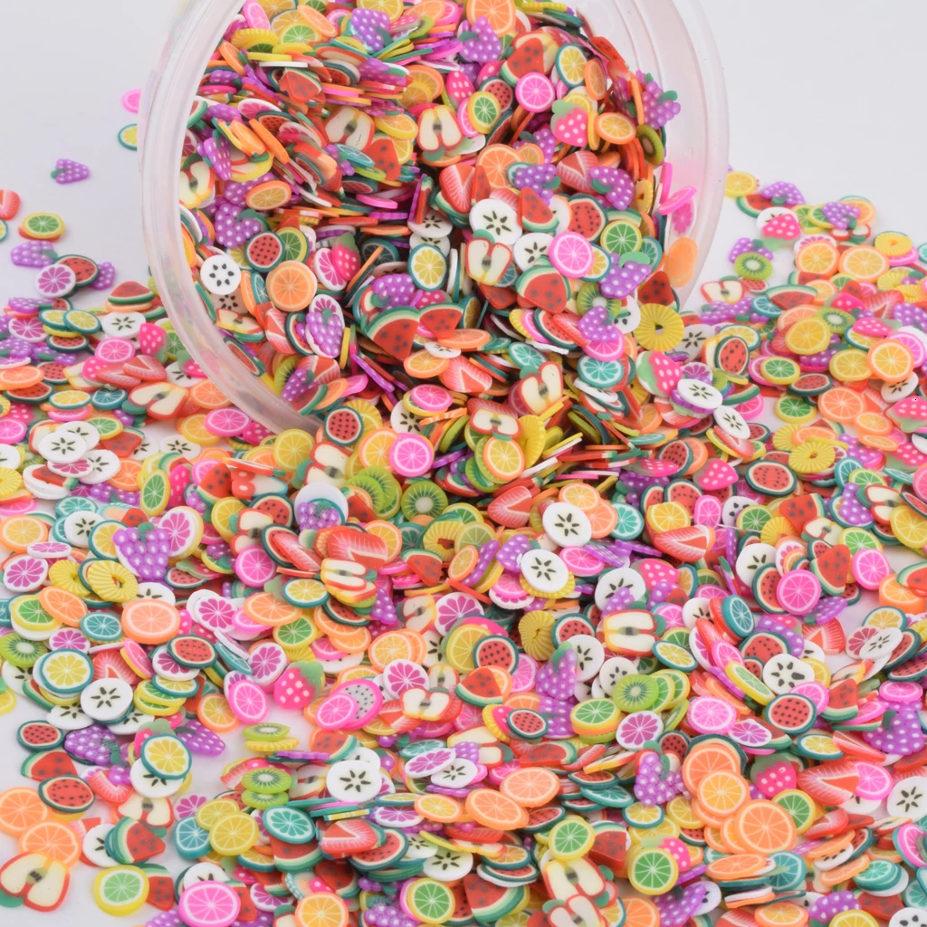 

1000pcs Fruit Slices Charms For Kids Lizun DIY Supplies Polymer Clear Clay Sprinkles Putty Nail Art Craft Decoration Toys