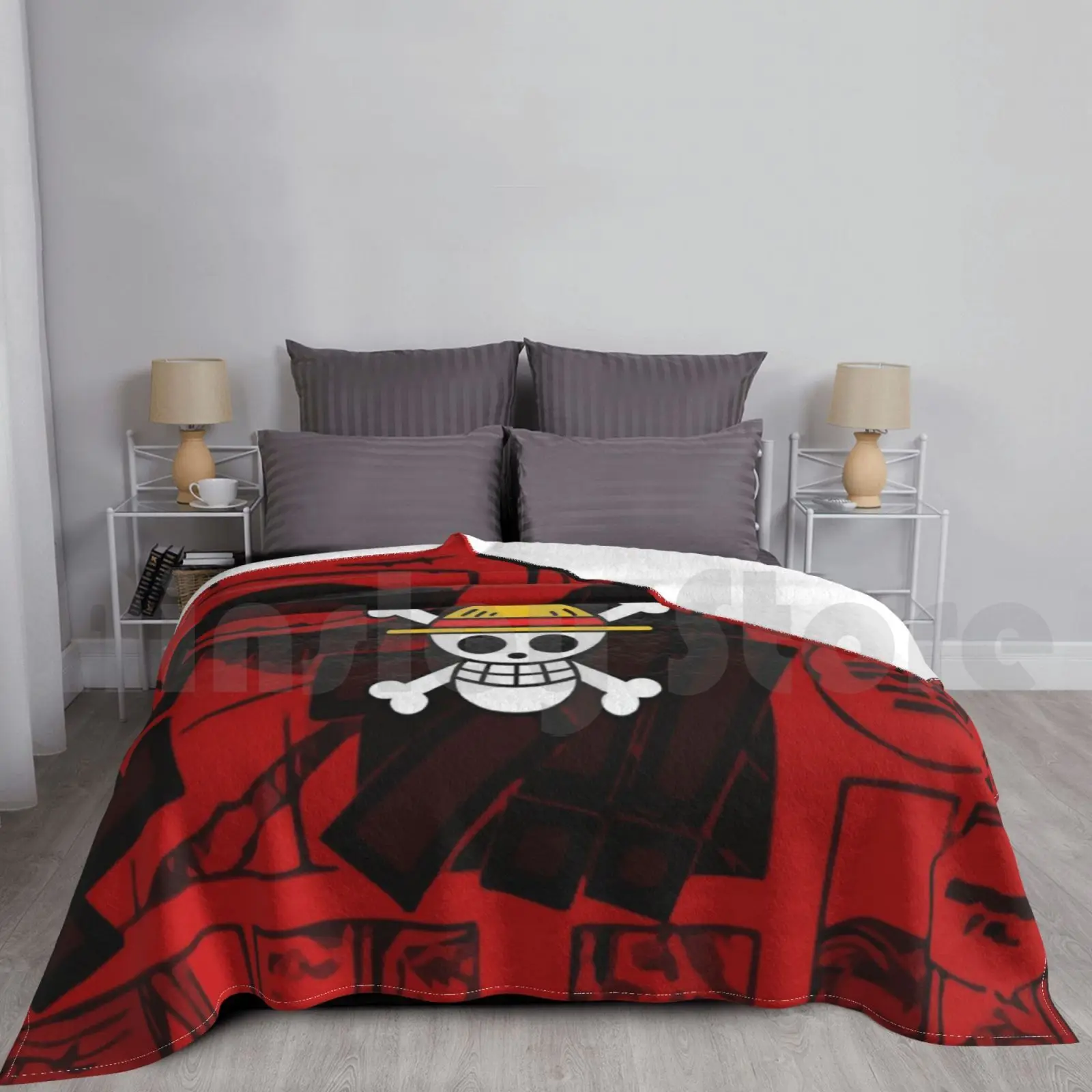 Mouth Anime Blanket For Sofa Bed Travel Anime Manga Pirate King Pirates King Luffy