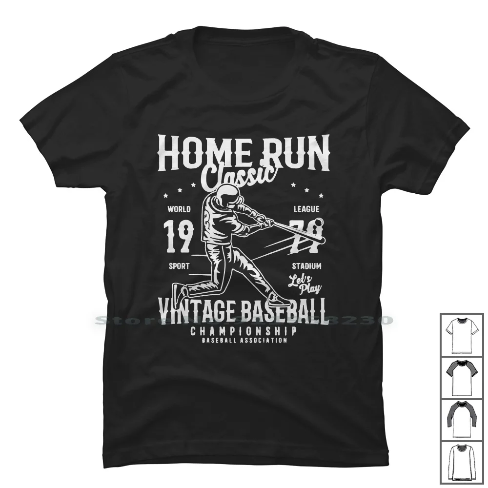 Home Run Classic T Shirt 100% Cotton Association Baseball Stadium Popular Classic League World Sport Class Port Ball