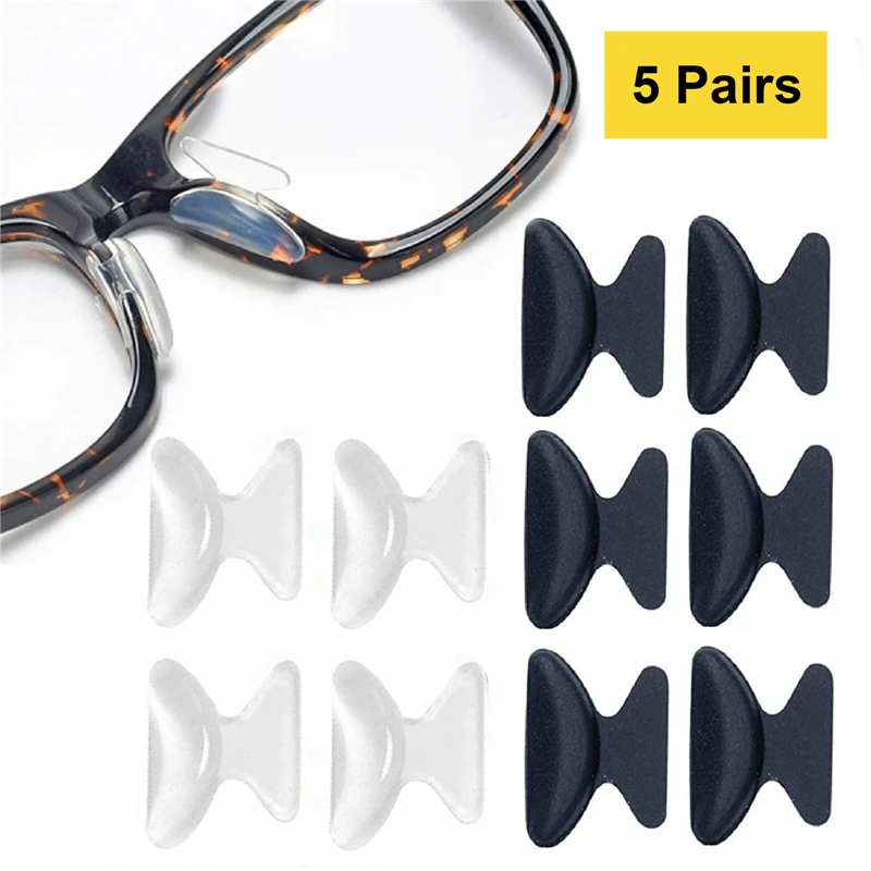 5 Pairs Anti-slip Silicone Stick On Nose Pads for Eyeglasses Sunglasses Glasses Anti-Slip Soft Glasses Cushions Sticker