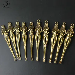 Creative Brass Beauty Women Keychain Pendants Pure Copper Handmade Goddess Ear Pick Tool Gift Men Car Key Chain Keyring Hangings