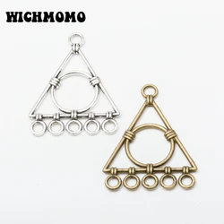 New Fashion 10pieces/bag 21*24mm Zinc Alloy Round Triangle Connector Charms Linker for DIY Earrings Necklace Jewelry Accessories