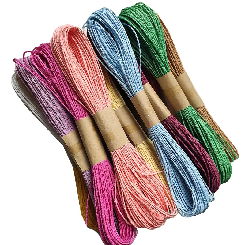 Double-Strand Color Paper Rope, Kindergarten Handmade, DIY Holiday Party Decor, Woven Straw Hat Material, 30m Long, Pcs