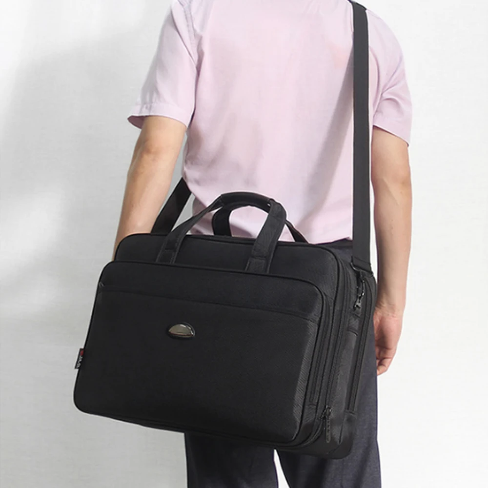 Men\'s Briefcase Male Large Shoulder Bag 17 Inch Laptop Bags Business Travel Handbags Multi-layer Multi-pocket Briefcases XA919ZC