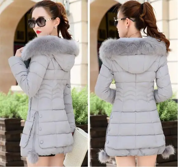 2022 Faux Fur Parkas Women Down Jacket Plus Size Womens Parkas Thicken Outerwear hooded Winter Coat Female Jacket Cotton padded