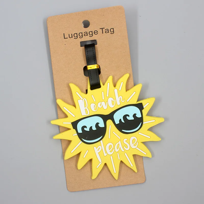 Cute Coconut Tree Sun Travel Accessories Luggage Tag Silica Gel Suitcase ID Addres Holder Baggage Boarding Tag Portable Label