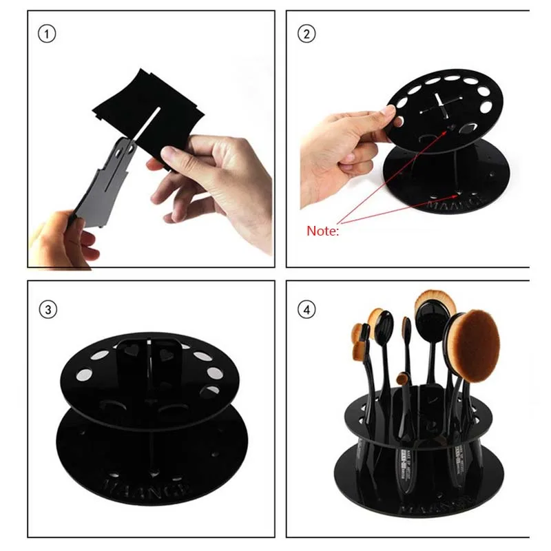 Fashion 10PCS Brush Set Professional Oval Makeup Brushes Holder Toothbrush Makeup Brush Rack Beauty Essential Makeup Shelf