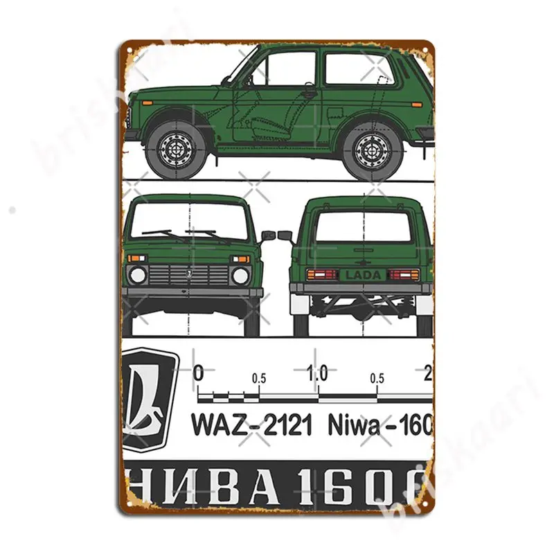 Lada Niva (Green) Metal Signs Printing Wall Cave Wall Decor Home Tin sign Posters