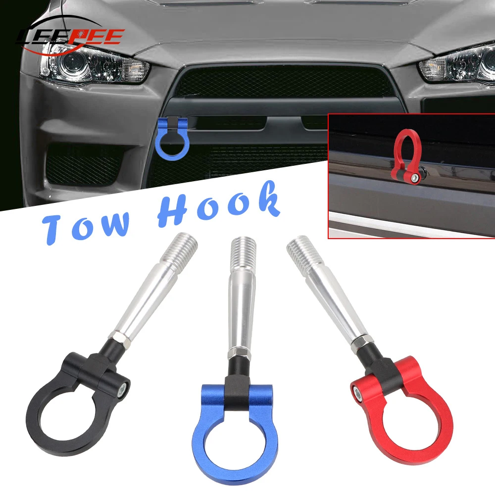 For Mitsubishi Lancer EVO X 10 2008-2016 Car Tow Hook Ring Racing Towing Bar Hooks Front Rear Bumper Mounting Auto Accessories