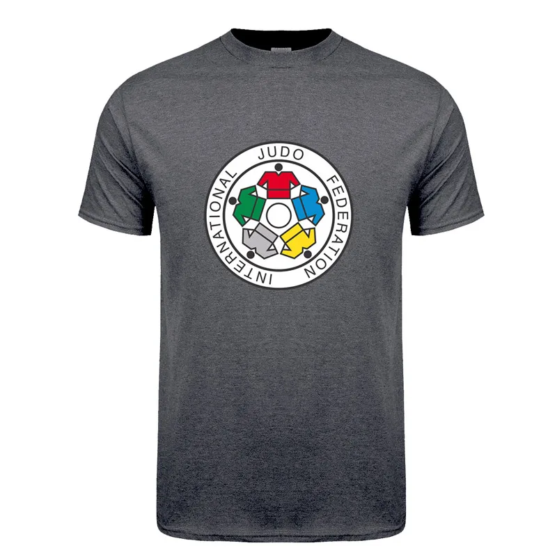 IJF International Judo Federation T Shirt Summer Short Sleeve Cotton T-shirt Mans Tshirt