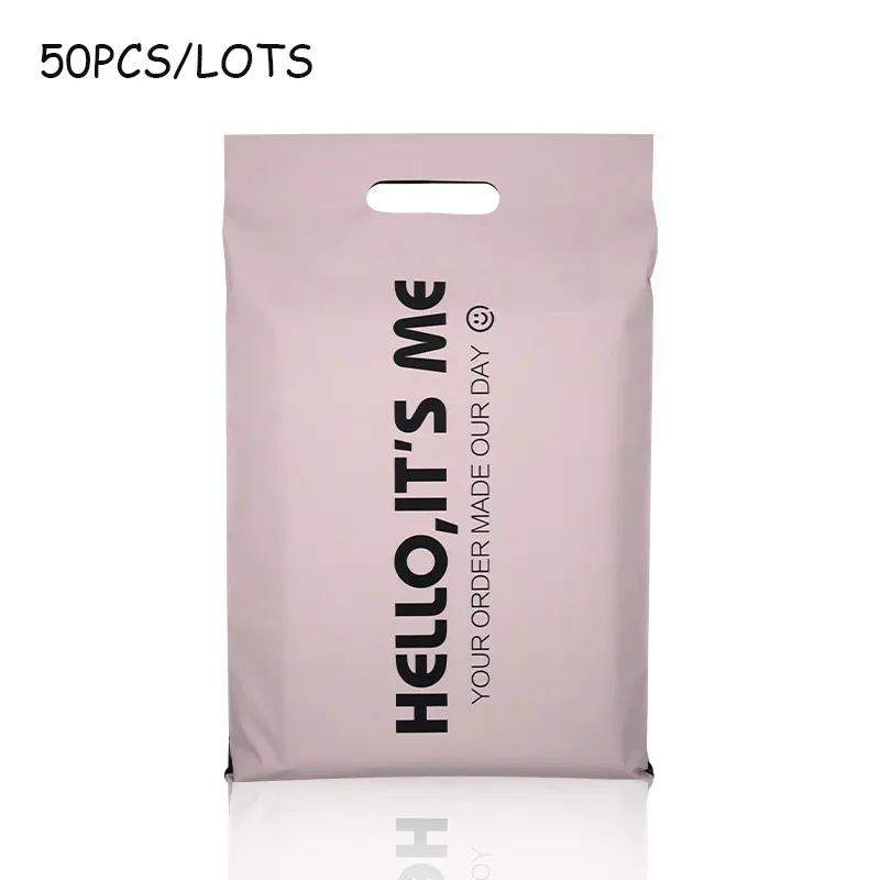 50PCS HELLO IT’S ME Envelope Mailing Bags Self Seal Adhesive Clothing Courier Bag Thicken Poly Waterproof White Color Pouch Bag