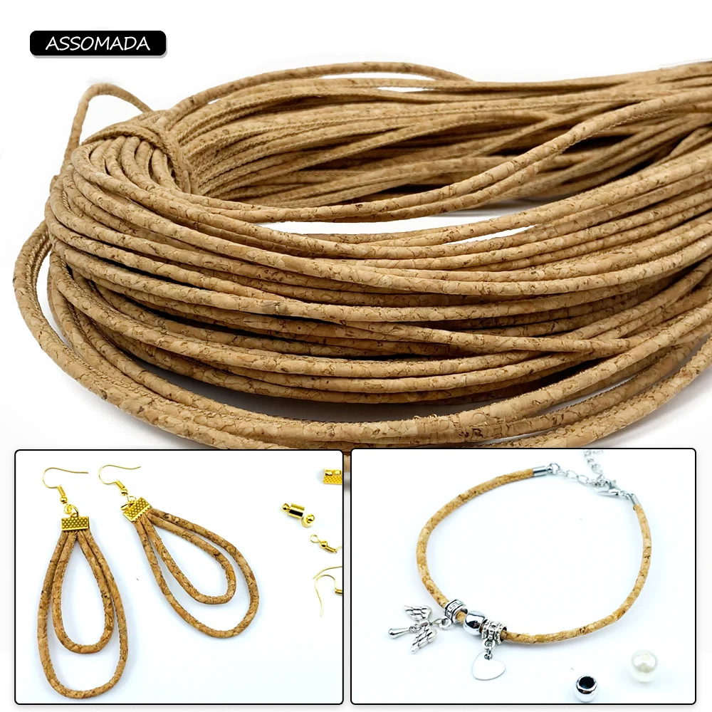 

3mm/6mm Natural Cortica Leather Cord Round Rope Bracleet Handmade Fit Necklace Keychain Earrings Collar DIY Jewelry Making