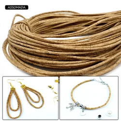 3mm/6mm Natural Cortica Leather Cord Round Rope Bracleet Handmade Fit Necklace Keychain Earrings Collar DIY Jewelry Making