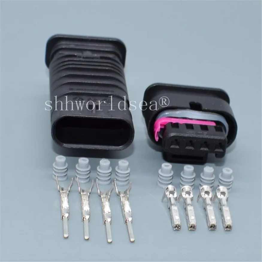 Shhworldsea 1Sets 4 Pin Impact Sensor Waterproof Connector 4F0973704 Automotive Connector Plug DJ7042-1.2-21 4P 4F0 973 704