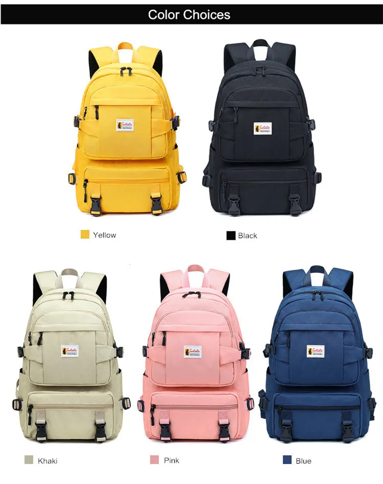 fashion yellow backpack children school bags for teenager girls waterproof oxford large school backpack for teenagers schoolbag