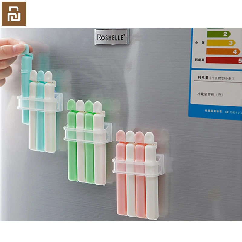 4pcs new xiaomi Food Plastic Bag Clip Milk Powder Sealing Large Food Bag Snack Food Bag Sealing Clip Suction cup Wall storage