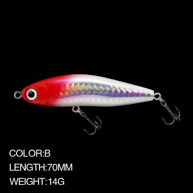 70mm 14g Rockfishing Fishing Lures  Pencil Fish Jerkbait Woblers Pike Artificial Bait for Fishing Baits Fish Sinking Wobblers