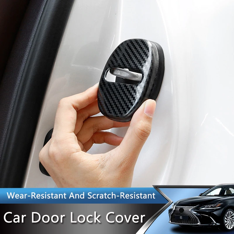 TAJIAN Door Lock Decor Cover Limiter Lid Stopper Cap Antirust Protection Trim Sticker For Lexus NX RX ES CTUXIS Car Accessories