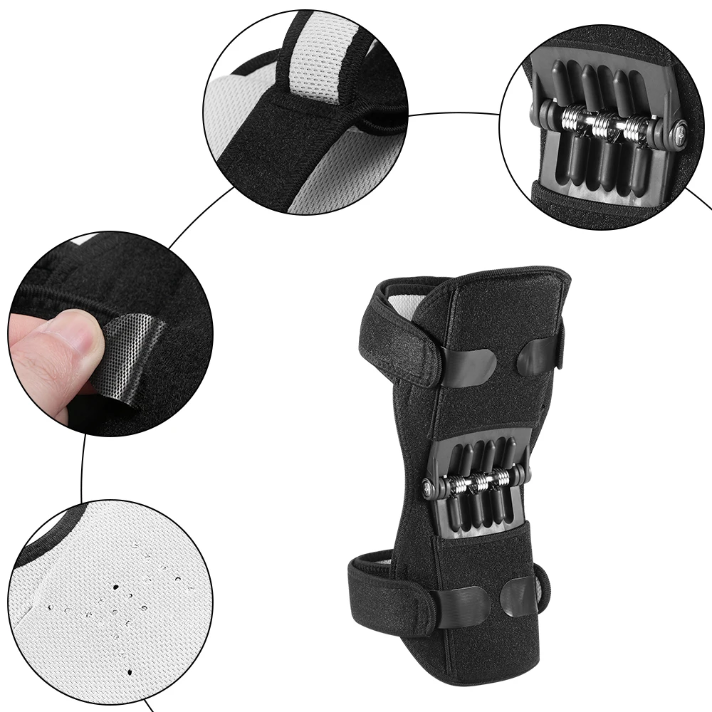 rodilleras para dolo de articulación transpirables antideslizantes de elevación de energía rodilleras de fuerte rebote de resorte fuerza rodillera