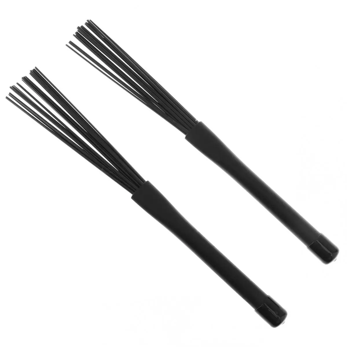 1 Pair Universal Retractable Nylon Jazz Drum Brushes Sticks with Rubber Handles Red Black White