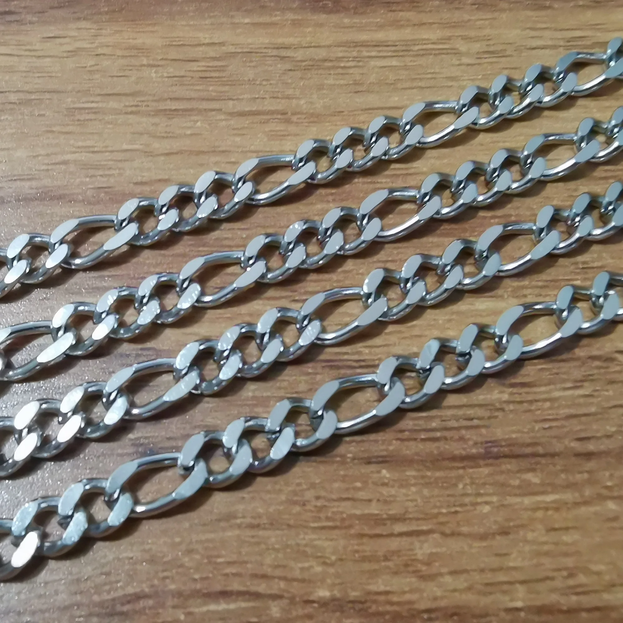 

5meter/Lot in bulk 6mm Smooth Figaro Link Chain Stainless Steel Jewelry Finding Chain DIY Necklace bracelet Marking