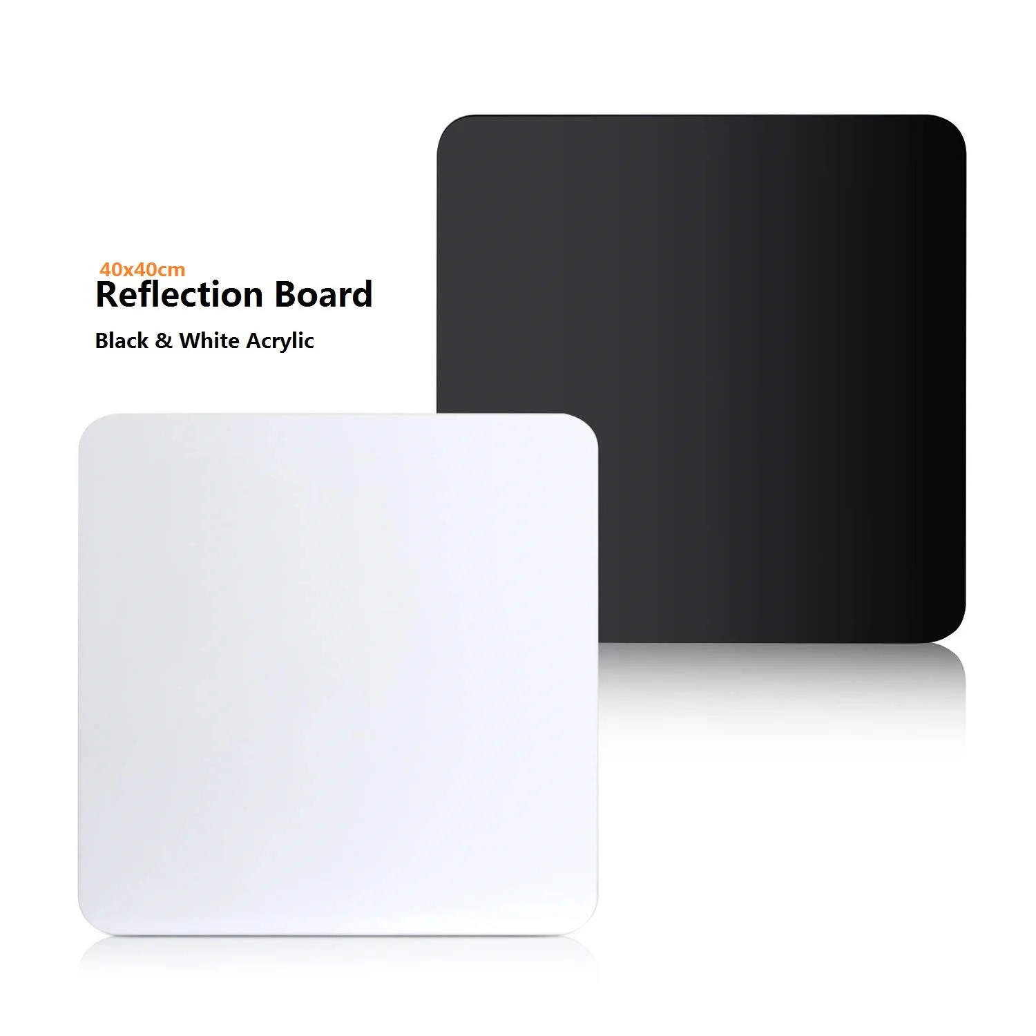 PULUZ 40x40cm Reflective White & Black Acrylic Reflection Background Display Boards for Product Table Top Photography Shooting