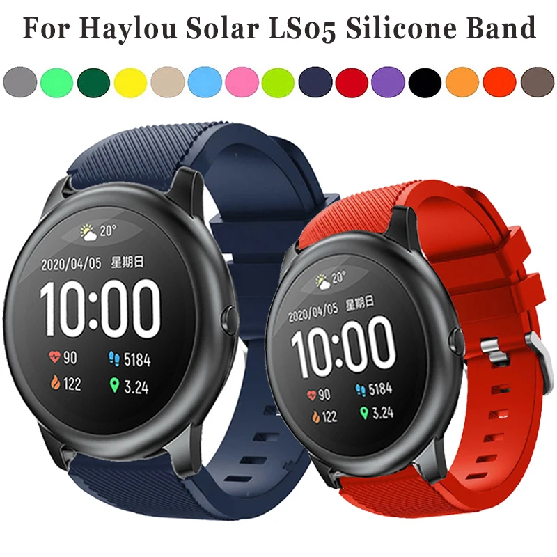 22mm opaska na bransoletkę dla Haylou Solar inteligentna opaska do zegarka Correa dla Xiaomi Haylou Solar LS05 pasek silikonowa bransoletka sportowa