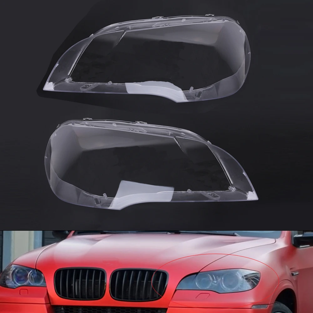 

Pair for BMW X5 E70 2006-2013 Car Headlight lens Cover shell headlamps Clear lampshade lamp