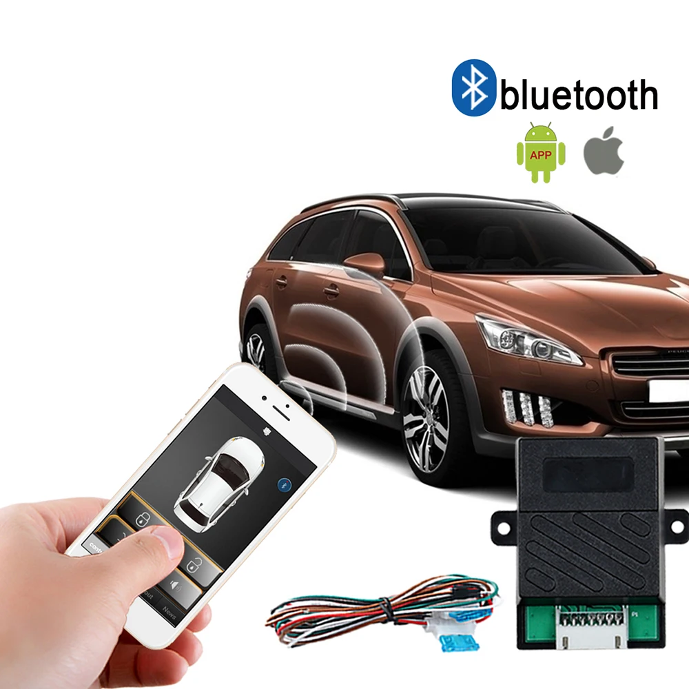 Keyless Entry Central Locking Push Button Ignition Door Lock Universal Car Alarm SmartPhone Control Car Alarm System