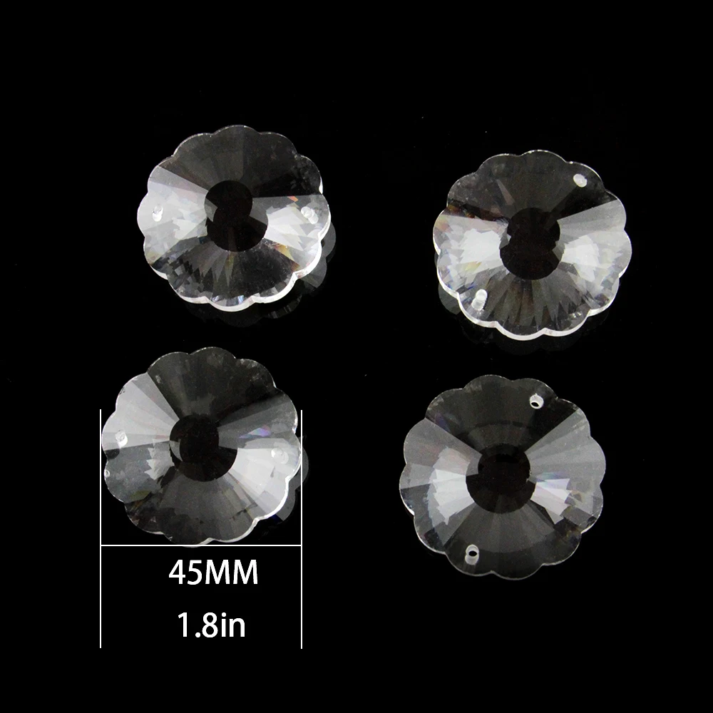 

45mm Crystal Glass Plum Blossom 2 Holes Lighting Prism Glass Shinning Chandelier Pendant Hanging Parts