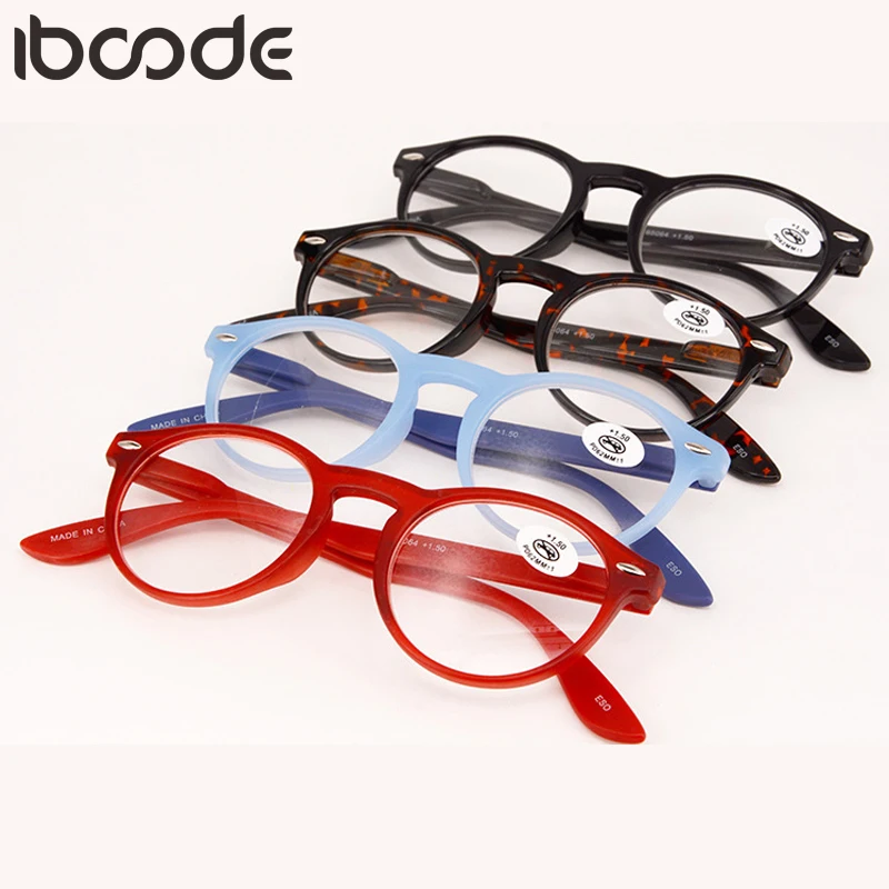 iboode Retro Round Reading Glasses Men Women Ultralight Hyperopia Eyeglasses Optical Spectacle Diopter +1.0 1.5 2.0 2.5 3.0 3.5