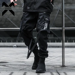 Pantalon Cargo DulFunctional pour Homme, Jogging Noir, Taille artificiel astique, FjHip Hop, Streetwear Multi-Poches, Techwear, WB350