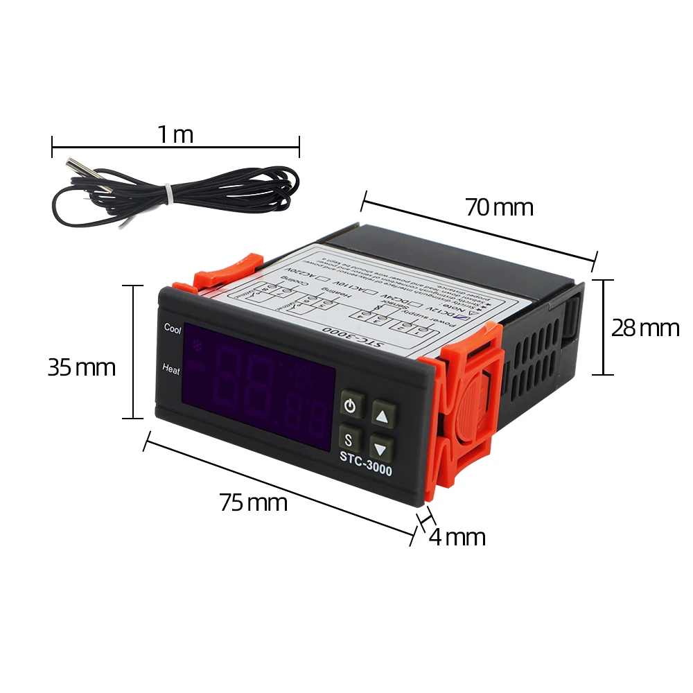 STC-3000 Thermostat Temperature Controller 12V 24V 220V Digital Heater Cooler Incubator Thermometer Sensor Hygrometer 40% off