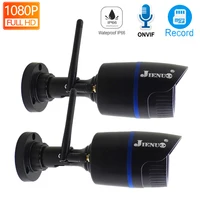 JIENUO-cámara IP inalámbrica para el hogar, sistema de vigilancia de seguridad Cctv, impermeable, con visión nocturna infrarroja, Wifi, 1080P, Audio HD