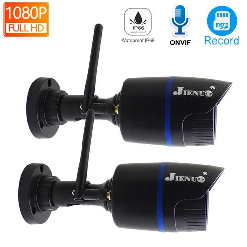 JIENUO-cámara IP inalámbrica para el hogar, sistema de vigilancia de seguridad Cctv, impermeable, con visión nocturna infrarroja, Wifi, 1080P, Audio HD