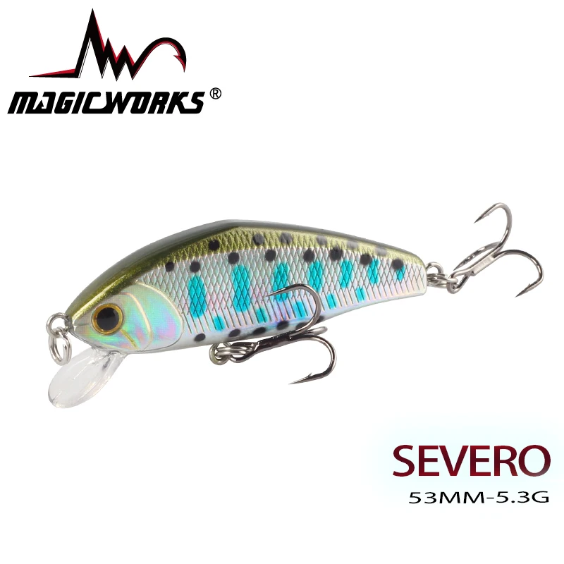 

MAGIC WORKS Mini Sinking Minnow Wobbler Fishing Lure 52mm 5.3g Trout Bass Artificial Plastic Hard Bait Crankbait Fishing Tackle