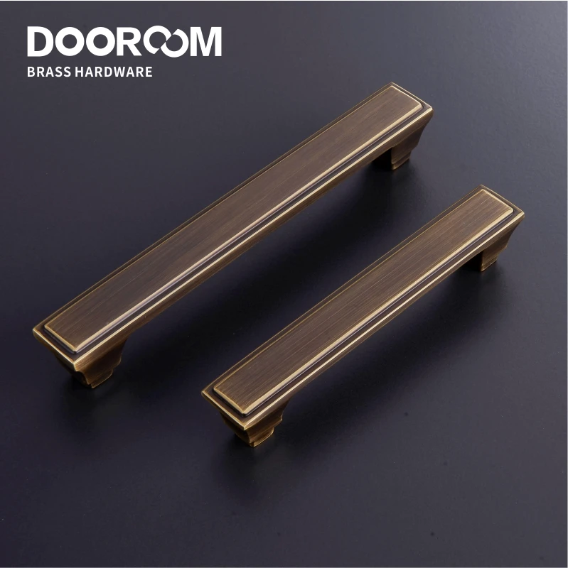 Dooroom Brass Furniture Handles Cupboard Wardrobe Dresser Cabinet Door European American Modern Chinese Black Pulls