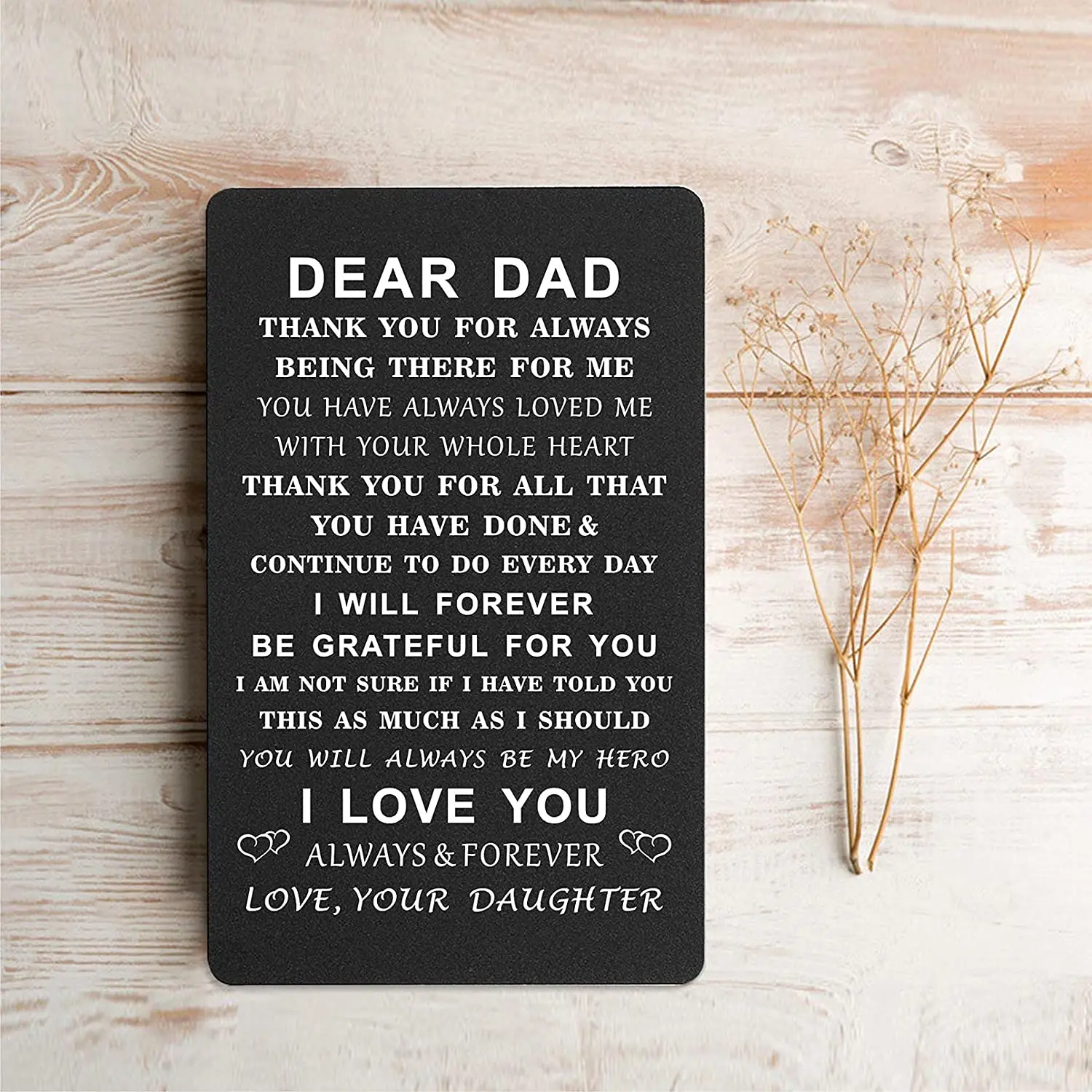 Dear Dad,Daughter to Dad Wallet Insert Card For Fathers Day Gift Dad I Love You The Step Father Present DIY Custom Wholesale