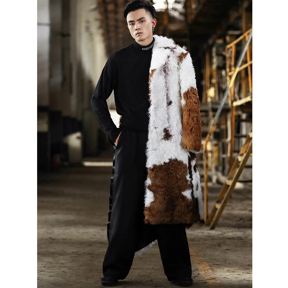 2019 New Mens Shearling แจ็คเก็ตแฟชั่นเสื้อหนังยาวธรรมชาติเสื้อขนสัตว์บุรุษฤดูหนาวเสื้อขนสัตว์