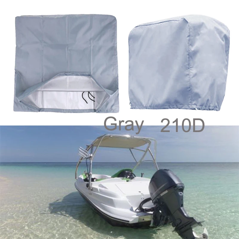 للطي قارب يخت غطاء المحرك رمادي يناسب ما يصل إلى 2.5-10 HP محرك خارجي Sunshield تنفس نسيج أكسفورد عازل للماء 210D
