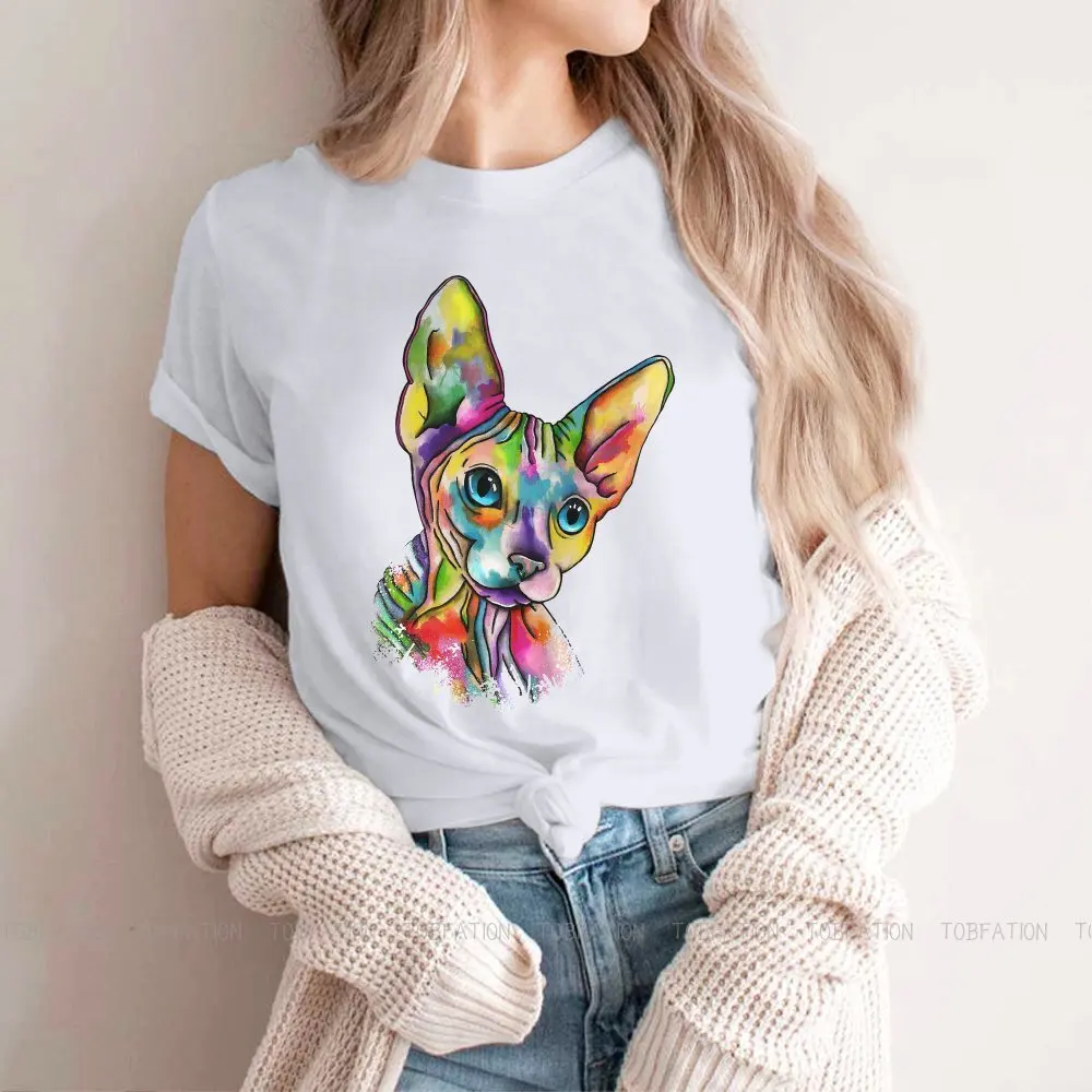 Colorful Women Tshirts Canadian Sphynx Cat Gothic Vintage Female Clothing Oversized Cotton Graphic Streetwear