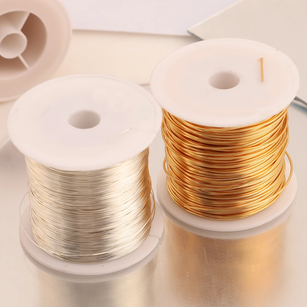 Brass Copper Wires 0.3/0.4/0.5/0.6/0.8/1.0 MM Width Handmade DIY Jewelry Bracelet Necklace Making Bead Wrapping Hair Accessories