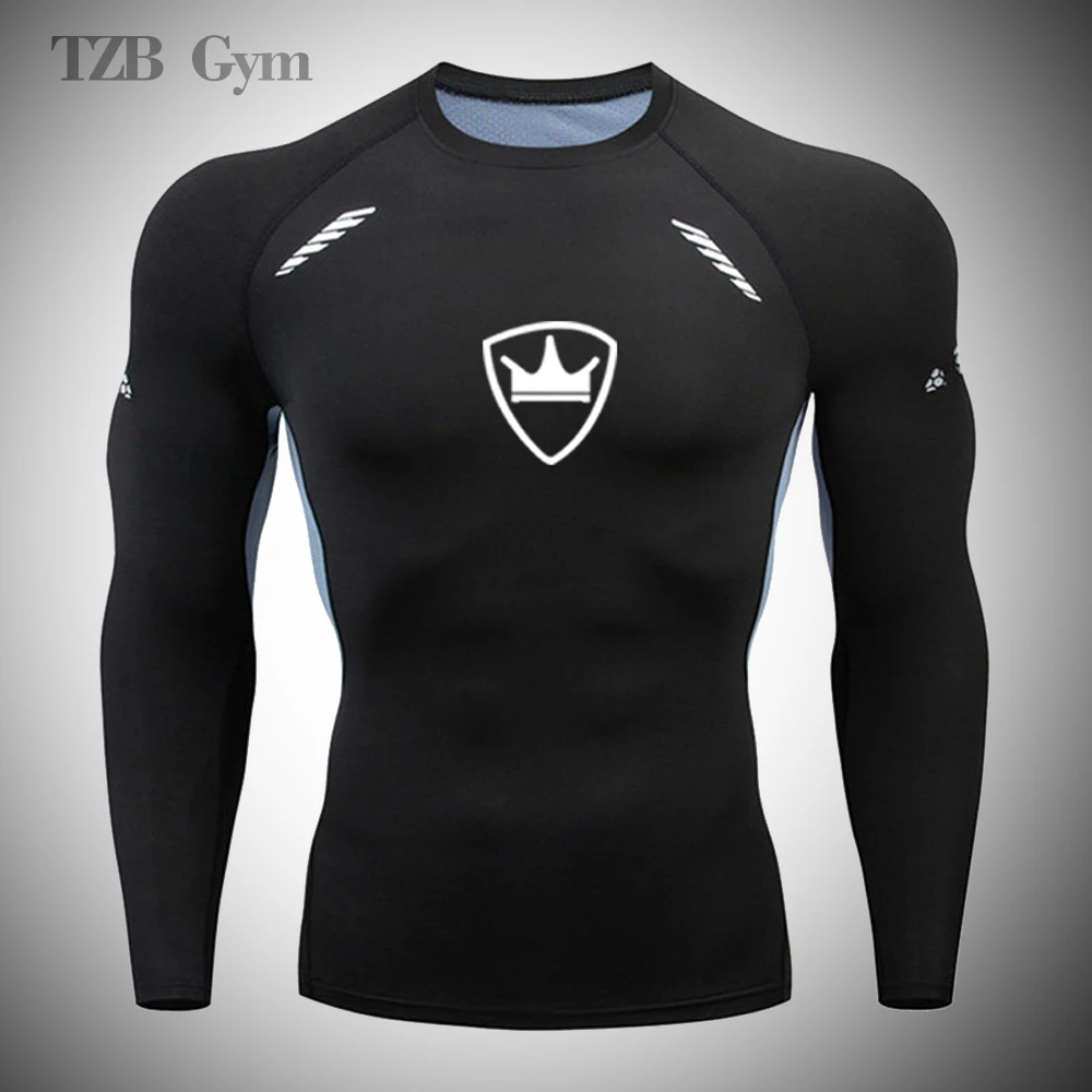 Kaus Lari Jogging Latihan Luar Ruangan Pria Dry Fit Gym Kebugaran Wicking Keringat Elastis Kompresi